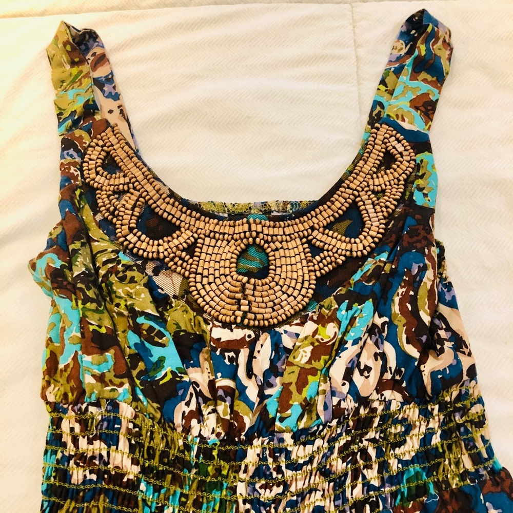 Love reign jumper dress multicolor wood beads
